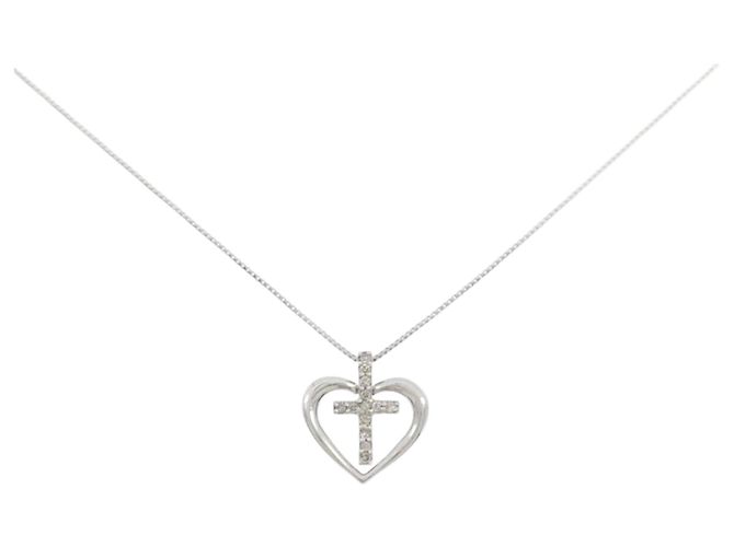 Autre Marque Collar de diamantes Au585 Au750 Plata