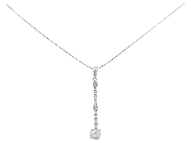 Autre Marque Diamant-Halskette K14WG K18WG Silber