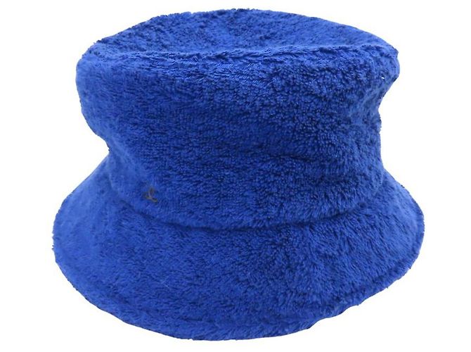 Chanel Pile Coco Mark Bucket Hat Hat Blue