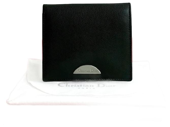 Christian Dior Leather Wallet Black  ref.2480145