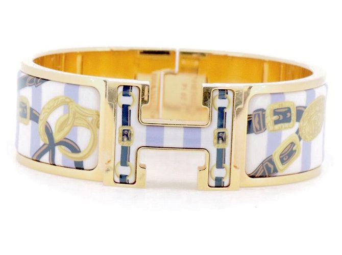Pulsera de esmalte Click H de Hermès Dorado 