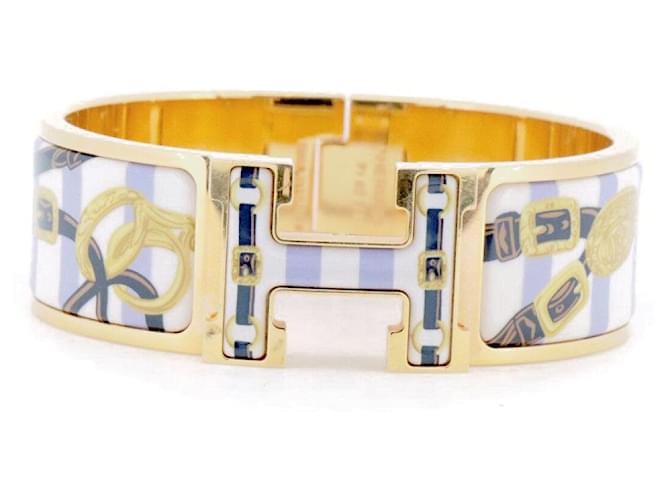 Hermès Hermes Click H Enamel Bracelet Golden 