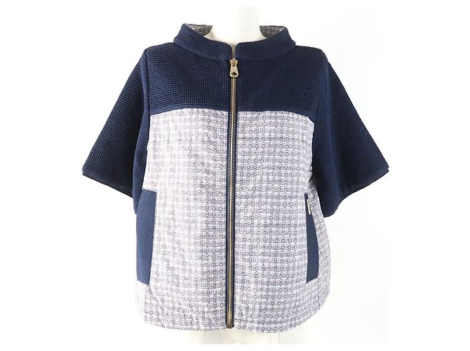 Autre Marque Giacca a maniche corte in metallo, viscosa e poliammide con logo Bark Blu Blu navy