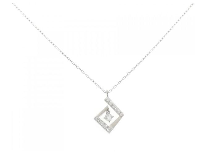 Autre Marque Platin-Diamant-Halskette Silber
