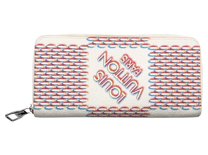 Louis Vuitton Zippy Wallet Damier Spray Long Wallet White Multiple colors Leather  ref.2480804