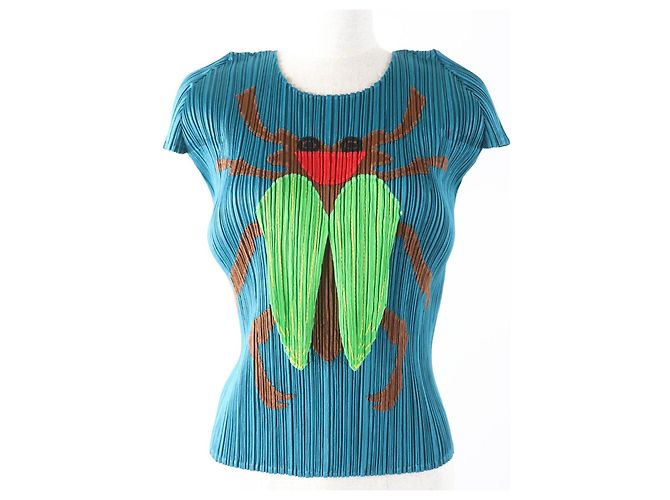 Issey Miyake PLEATS PLEASE PP33-JK642 Polyester Top Blue