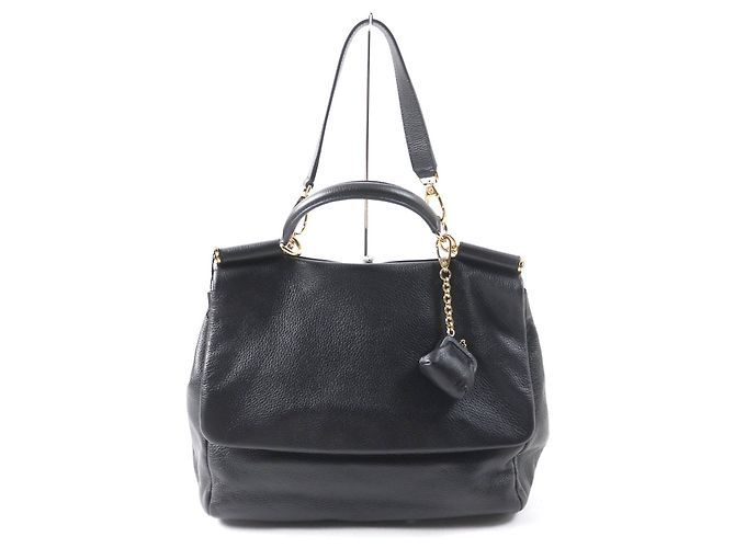 Dolce & Gabbana Sac à main 2 en 1 en cuir Sicily de Dolce&Gabbana Noir