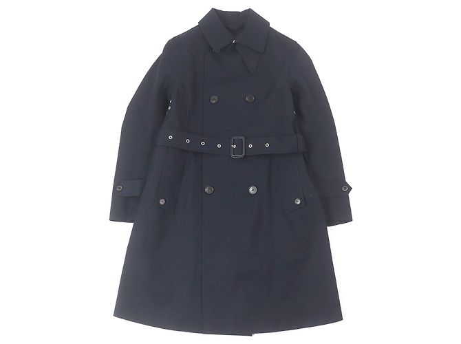 Autre Marque Cappotto doppiopetto in lana e cotone gommato Mackintosh Blu Blu navy