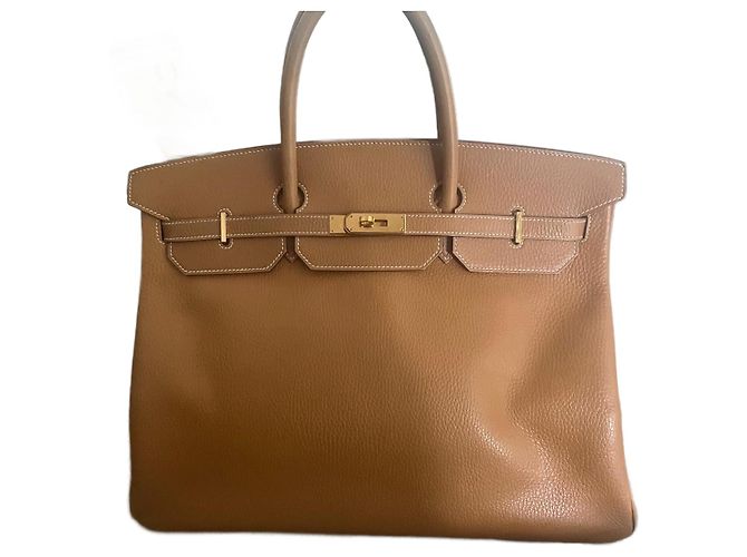 Hermès Birkin 40 Handtasche aus Leder Camel Kamel