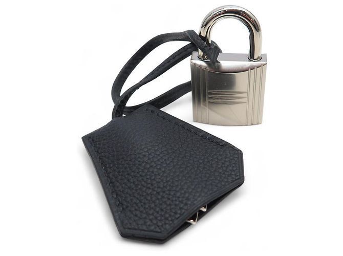 Hermès NEW ZIPPER WITH BELL HERMES BIRKIN HIGH WITH STRAP GRAINED BLACK PADLOCK 