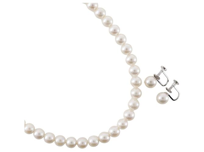 Autre Marque Set di gioielli 2 in 1 in argento bianco K14 con perle