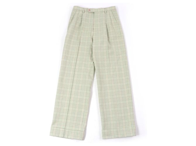 Calças de Lã e Nylon Gucci 653360 Verde