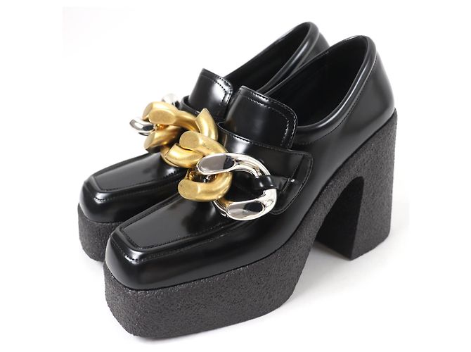 Stella Mc Cartney Mocassins de couro Stella McCartney com corrente Preto
