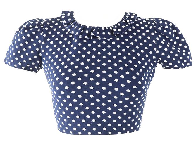 Miu Miu MJN277 1DVC Malha de Poliamida e Algodão Azul