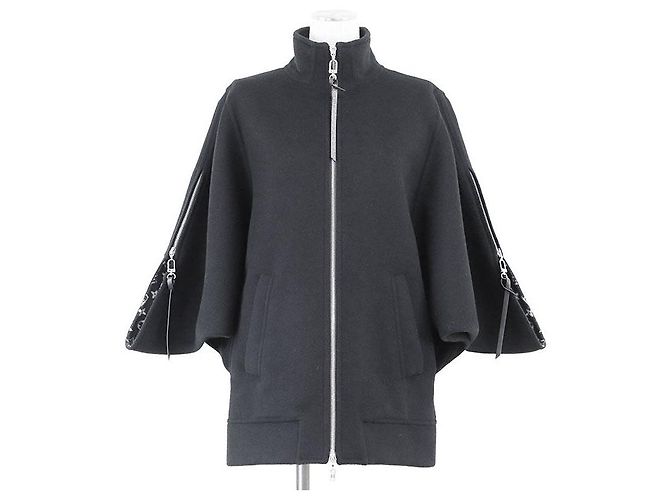 Louis Vuitton Poncho Monogram Wool/Silk Coat Black