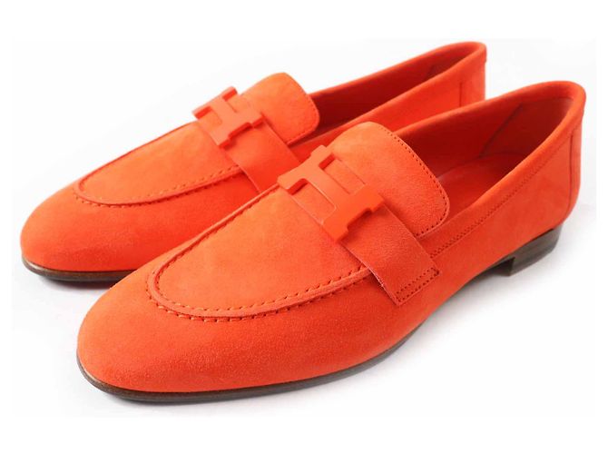 Hermès Mocassins Hermes Constance Chevre Veroa Orange