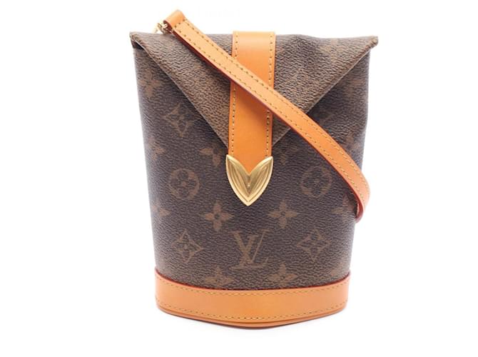 Louis Vuitton Envelope Pouch Shoulder Bag Brown Leather Cloth  ref.2482063