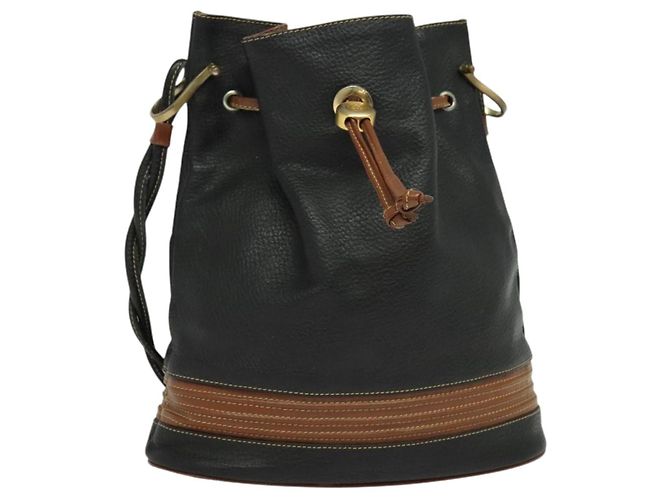 Bolsa de Ombro de Couro Preta Auth 139755 da GUCCI