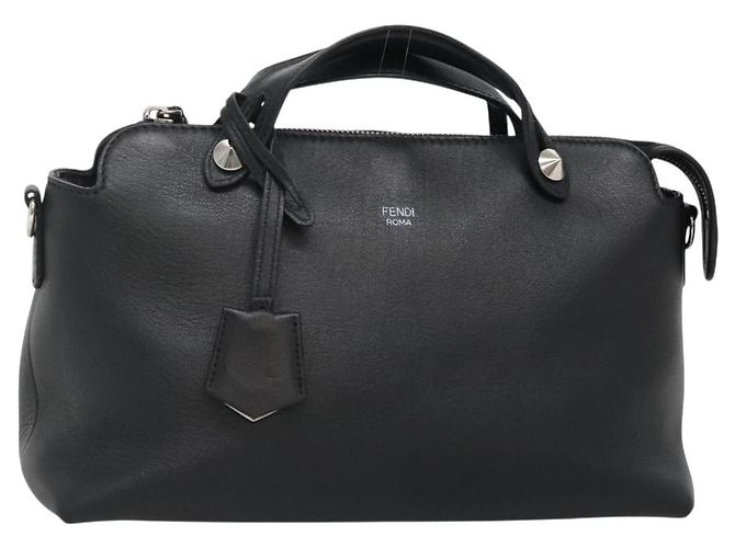 FENDI Handtasche aus schwarzem Leder mit Silber Auth bs28905