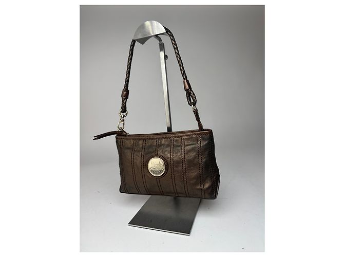 Céline Sac en cuir vintage Celine bronze Marron