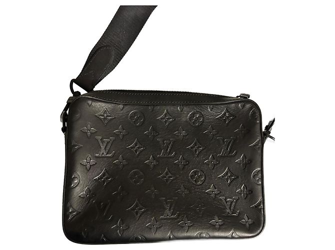 Louis Vuitton Messenger Duo Bag Black Monogram Leather