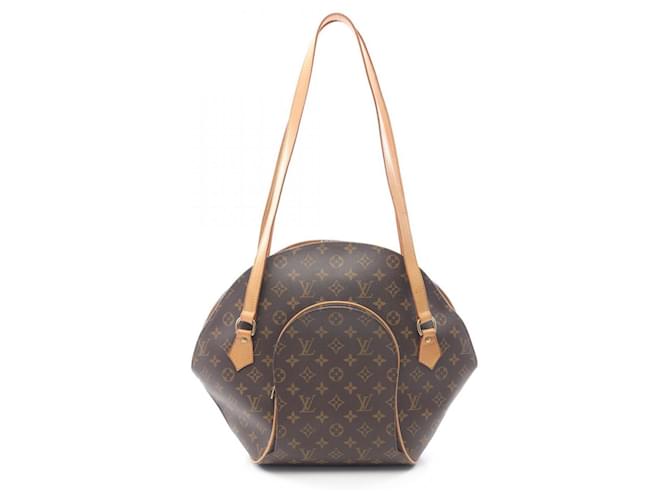 Louis Vuitton Ellipse Shopping Shoulder Bag Brown Leather Cloth  ref.2482749