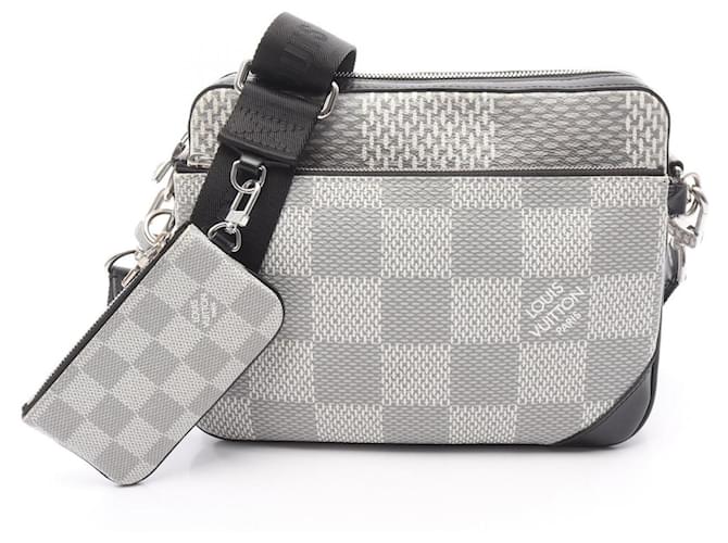 Louis Vuitton Trio Messenger 3D Shoulder Bag Brown White Leather Cloth  ref.2482863