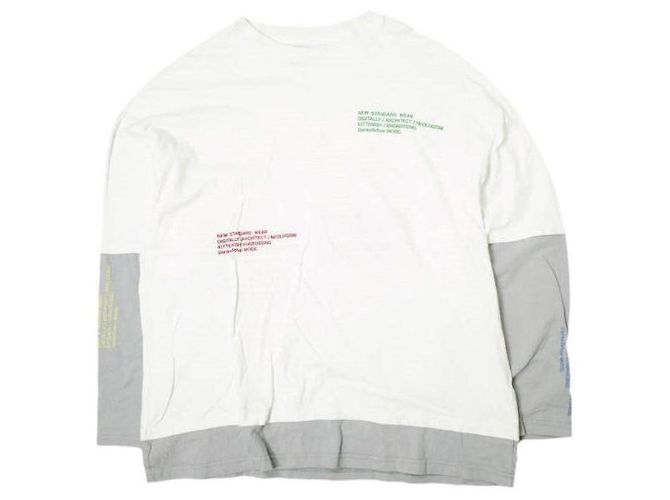 Autre Marque Camiseta de manga larga en capas de algodón Danke Schon Blanco