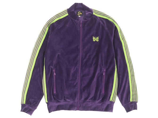 Autre Marque Needles R.C. Track Jacket Bestickte Veloursjacke Lila