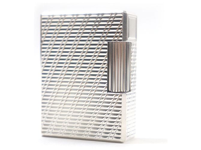 Autre Marque Dupont Line 1 Check Pattern Lighter Silvery
