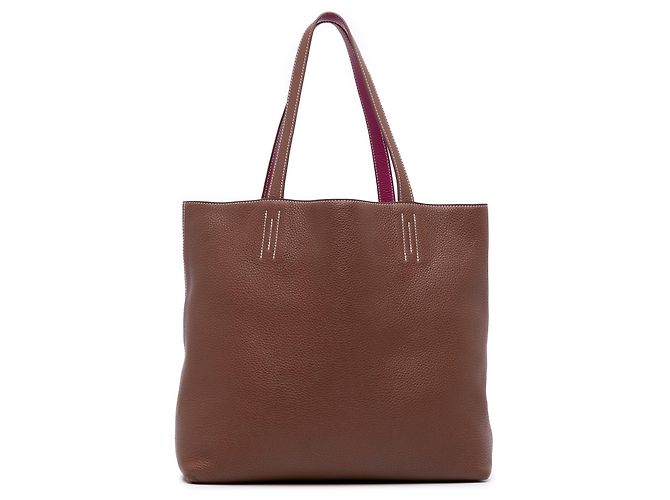 Hermès Bolsa Double Sens 36 em Clemence Marrom