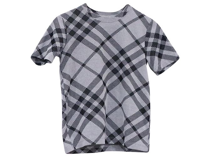 Camiseta a cuadros Burberry en algodón gris