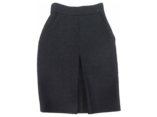 Chanel COCO Mark Tweed-Wollrock Schwarz