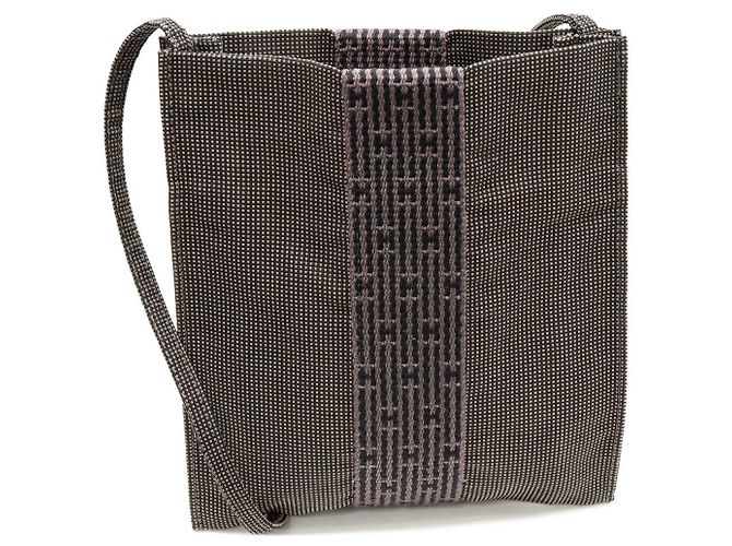 Bolsa de ombro em canvas Herline da Hermès Cinza