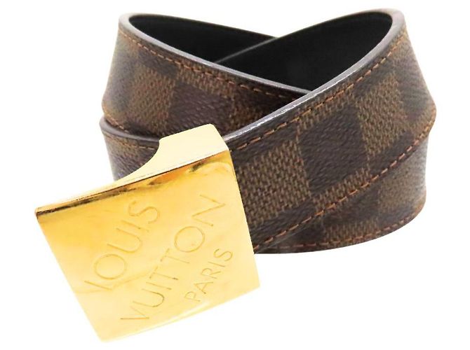Ceinture Carré Damier Ebene Louis Vuitton Bronze