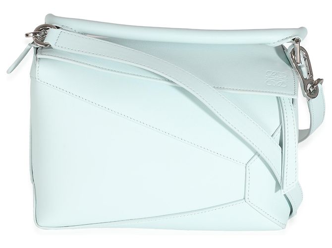 Bolsa Puzzle Edge Small em couro de bezerro granulado azul claro Loewe