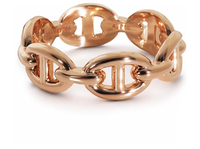 Ring Bague Chaine d'Ancre Enchainee en Or Rose Hermès  ref.2485738