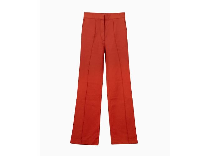 Calça Céline, modelo Flow FW2016 por Phoebe Philo. Laranja