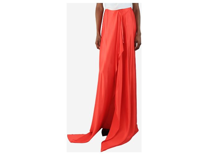 Autre Marque Rotes Seiden-Maxikleid - Größe UK 8