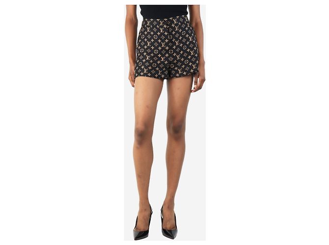 Louis Vuitton Braune Monogramm-Shorts - Größe UK 6 Schwarz