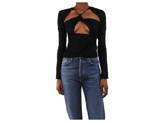 Autre Marque Schwarzes transparentes Crop-Top - Größe XS