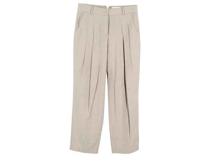 Autre Marque  The Frankie Shop Pleated Tailored Trousers in Beige Wool  ref.2487203