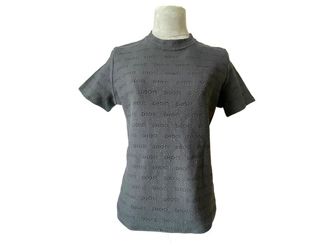 Dior Monogram Openwork Cotton Top Black