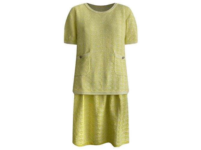Conjunto de falda de algodón Chanel amarillo