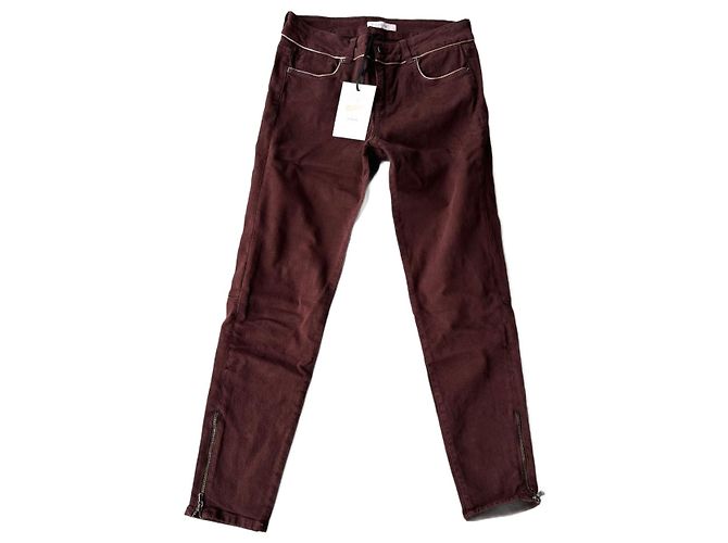 Pantalón Skinny Zapa Burdeos Oscuro Algodón