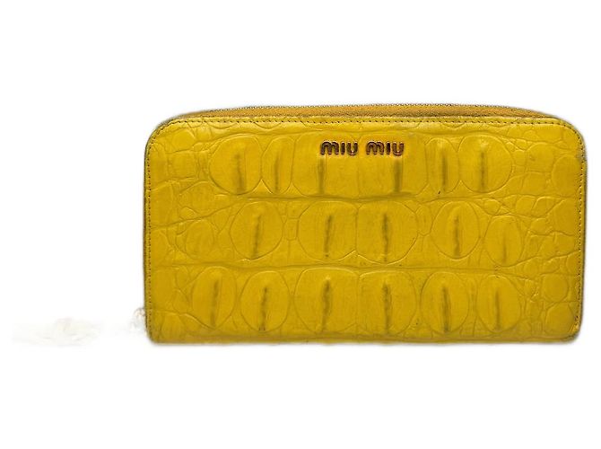 Vintage Miu Miu Leather Wallet Yellow
