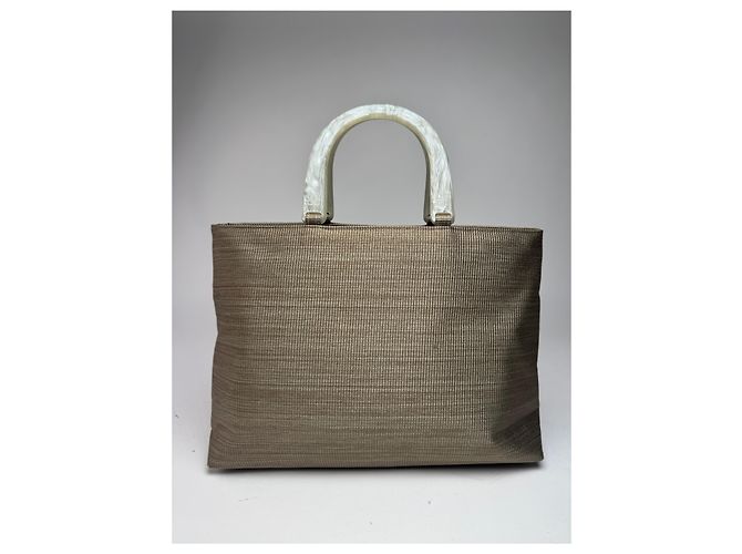 Vintage Givenchy Canvas Handbag Grey/silver Silvery