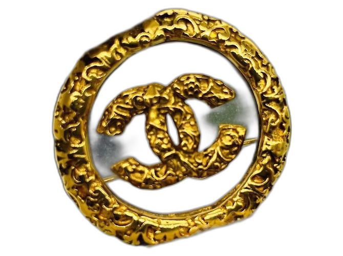 Broche Chanel Logo CC Dorée Bijouterie dorée