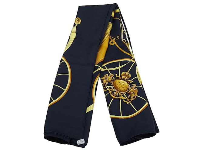 Hermès Blue Springs Silk Scarf Navy blue Cloth  ref.2488164