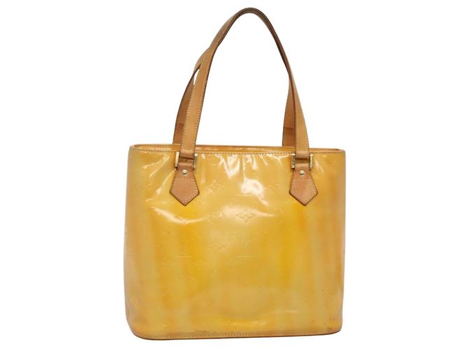 LOUIS VUITTON Monogram Vernis Houston Handtasche Grau M91053 LV Auth ti3376